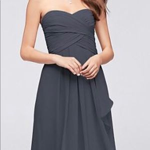 DAVIDS strapless bridesmaid dress